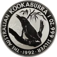 2 Unzen Silbermünze Australien Kookaburra 1992