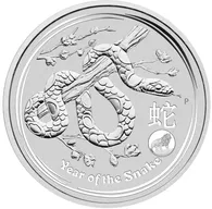 1 Unze Silbermünze Australien Lunar II Schlange 2013 - Privy Mark Löwe