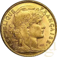 10 Francs Goldmünze Frankreich Marianne - Hahn