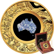 2 Unzen Goldmünze Australien Great Southern Land Blue Lepidolite 2025 - polierte Platte