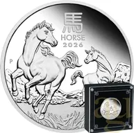 1 Unze Silbermünze Australien Lunar III Pferd 2026 - polierte Platte