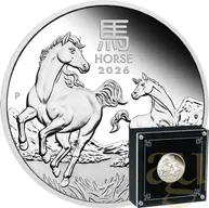 1/2 Unze Silbermünze Australien Lunar III Pferd 2026 - polierte Platte