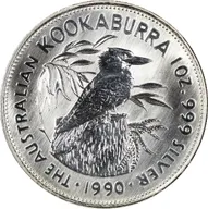 1 Unze Silbermünze Australien Kookaburra 1990