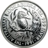 1 Unze Silbermünze Australien Kookaburra 1991