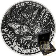 2 Kilogramm Silbermünze Australien Butterfly 2025 - Antik Finish - High Relief