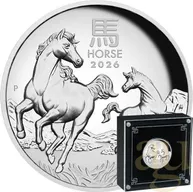 1 Unze Silbermünze Australien Lunar III Pferd 2026 - polierte platte - High Relief