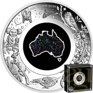 1 Unze Silbermünze Australien Opal Great Southern Land Nocturnal - Matrix 2026 - polierte Platte