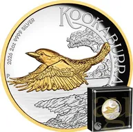 2 Unzen Silbermünze Australien Kookaburra 2026 teilvergoldet - polierte Platte - High Relief