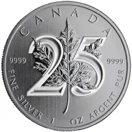 1 Unze Silbermünze Maple Leaf 2013 - Jubiläumsausgabe 25 Jahre