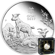 1/2 Unze Silbermünze Australien Lunar III Ziege 2027 - polierte Platte