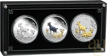 Silbermünze Australien Lunar III Ziege 2027 - Trio Set
