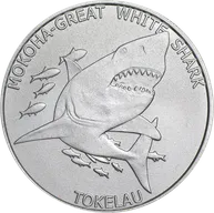1 Unze Silbermünze Tokelau Mokoha Great white Shark - weißer Hai 2015