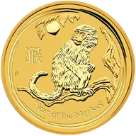 2 Unzen Goldmünze Australien Lunar II Affe 2016