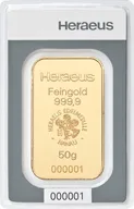 50 Gramm Goldbarren Heraeus