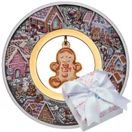 2 Unzen Silbermünze Australien Gingerbread Christmas - Antik Finish coloriert