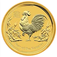 10 Unzen Goldmünze Australien Lunar II Hahn 2017