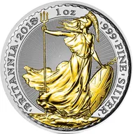 1 Unze Silbermünze Britannia 2018 teilvergoldet