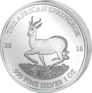1 Unze Silbermünze Afrika Gabun Springbock 2016