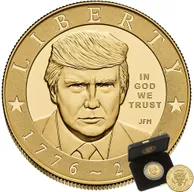 1 Unze Goldmünze America 250 Jahre Jubiläum USA - Präsident Donald J. Trump 2026 – Polierte Platte