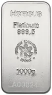 1.000 Gramm Platinbarren Heraeus