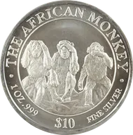 1 Unze Silbermünze Somali Republic African Monkey 2001