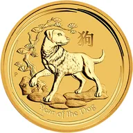 2 Unzen Goldmünze Australien Lunar II Hund 2018