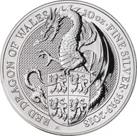 10 Unzen Silbermünze Queens Beasts Red Dragon 2018