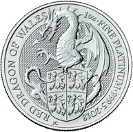 1 Unze Platinmünze Queens Beasts Red Dragon 2018
