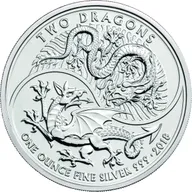 1 Unze Silbermünze Two Dragons 2018