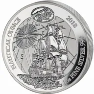 1 Unze Silbermünze Ruanda Nautical Serie - HMS Endeavour 2018 - polierte Platte