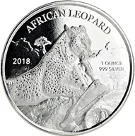 1 Unze Silbermünze Afrika Ghana Leopard 2018