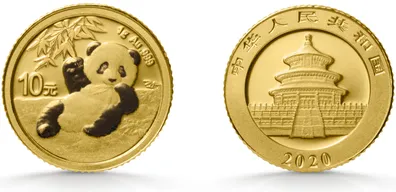 1 Gramm Goldmünze China Panda verschiedene Prägejahre