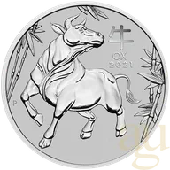 1 Unze Platinmünze Australien Lunar III Ochse 2021