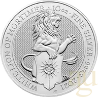 10 Unzen Silbermünze Queens Beasts White Lion 2021