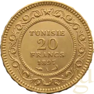 20 Francs Goldmünze Tunesien
