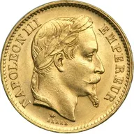 20 Francs Goldmünze Napoleon III mit Kranz