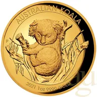 1 Unze Goldmünze Australien Koala 2021 polierte Platte -  High Relief