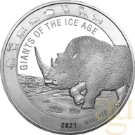 1 Kilogramm Silbermünze Giganten der Eiszeit - Wollnashorn 2021