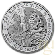 5 Unzen Silbermünze Tuvalu - Black Flag - The Red Flag Fleet 2021