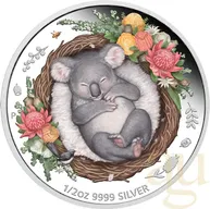 1/2 Unze Silbermünze Australien Dreaming Down Under - Koala 2021 - proof color