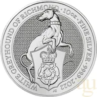 10 Unzen Silbermünze Queens Beasts White Greyhound 2022
