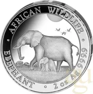 2 Unzen Silbermünze Somalia Elefant 2022