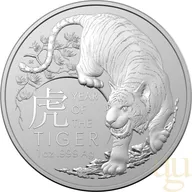 1 Unze Silbermünze Australien RAM Lunar Tiger 2022