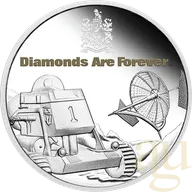 1 Unze Silbermünze Tuvalu - James Bond 007 - Diamonds Are Forever 50th Anniversary 2021 - proof