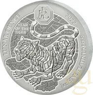 1 Unze Platinmünze Ruanda Lunar Tiger 2022
