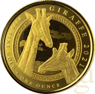 1 Unze Goldmünze Republic of Guinea Ecuatorial Giraffe 2021
