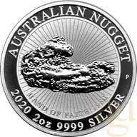 2 Unzen Silbermünze Australien Nugget - Hand of Faith 2020