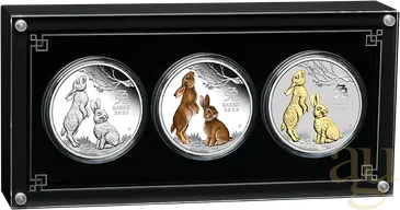 Silbermünze Australien Lunar III Hase 2023 - Trio Set