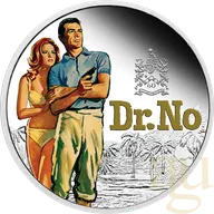 1 Unze Silbermünze Tuvalu - James Bond 007 - Dr. NO - coloriert - proof 2022