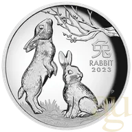 5 Unzen Silbermünze Australien Lunar III Hase 2023 polierte Platte - High Relief